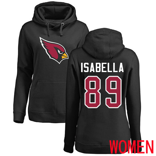 Arizona Cardinals Black Women Andy Isabella Name And Number Logo NFL Football #89 Pullover Hoodie Sweatshirts->women nfl jersey->Women Jersey